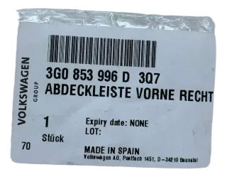 Original VW Passat Abdeckleiste Vorne Rechts 3G0853996D 3Q7 - Bild 3