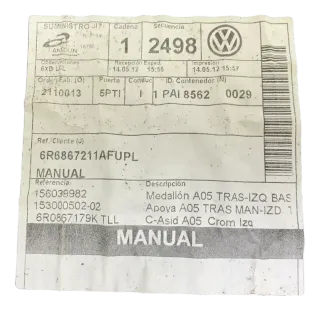 Original VW Polo 6R Türverkleidung Hinten Links 6C6867211C - Bild 4