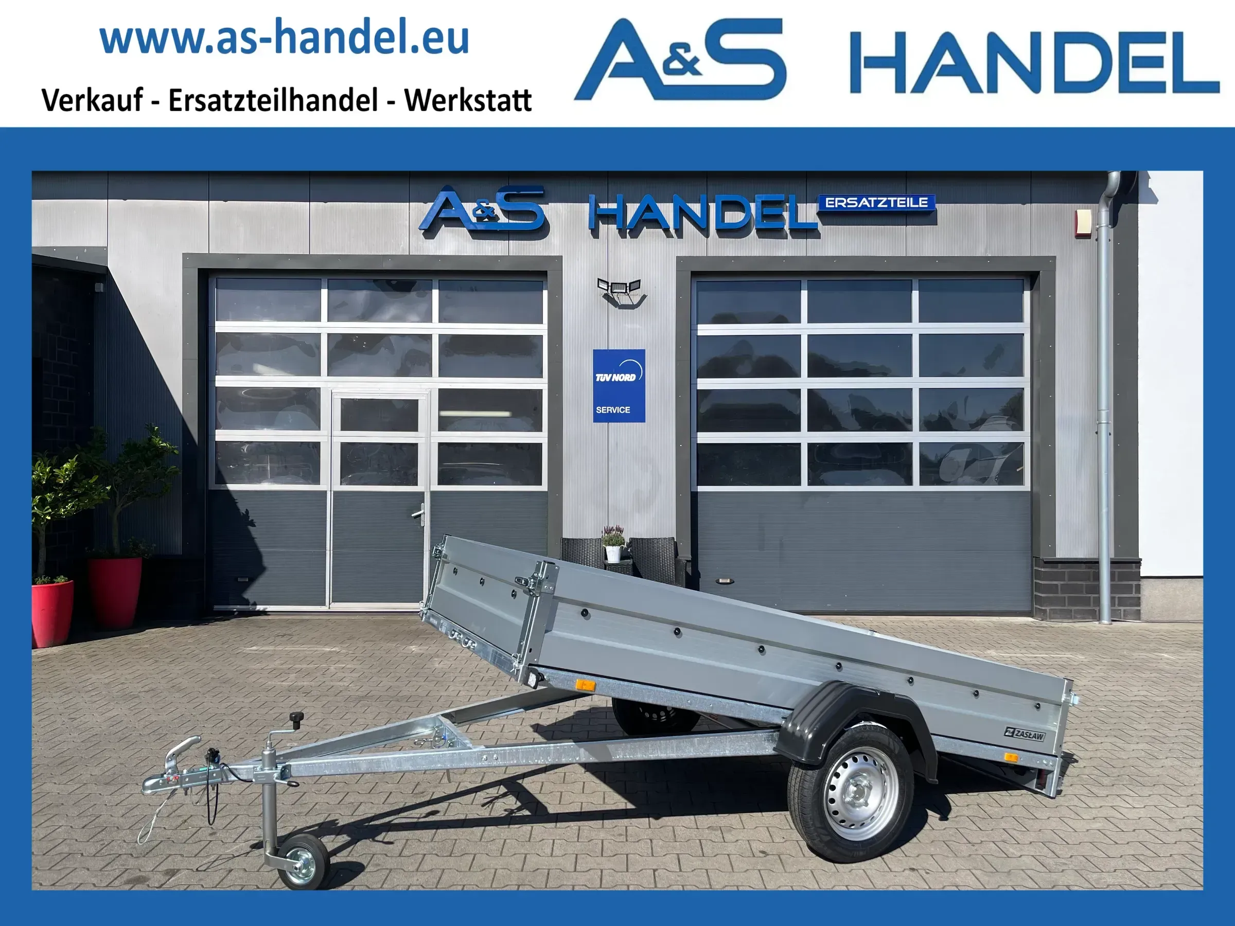 Zaslaw 265 SU ALU Kipper 750 kg Anhänger Tieflader 265x132x35 LED - Bild 1