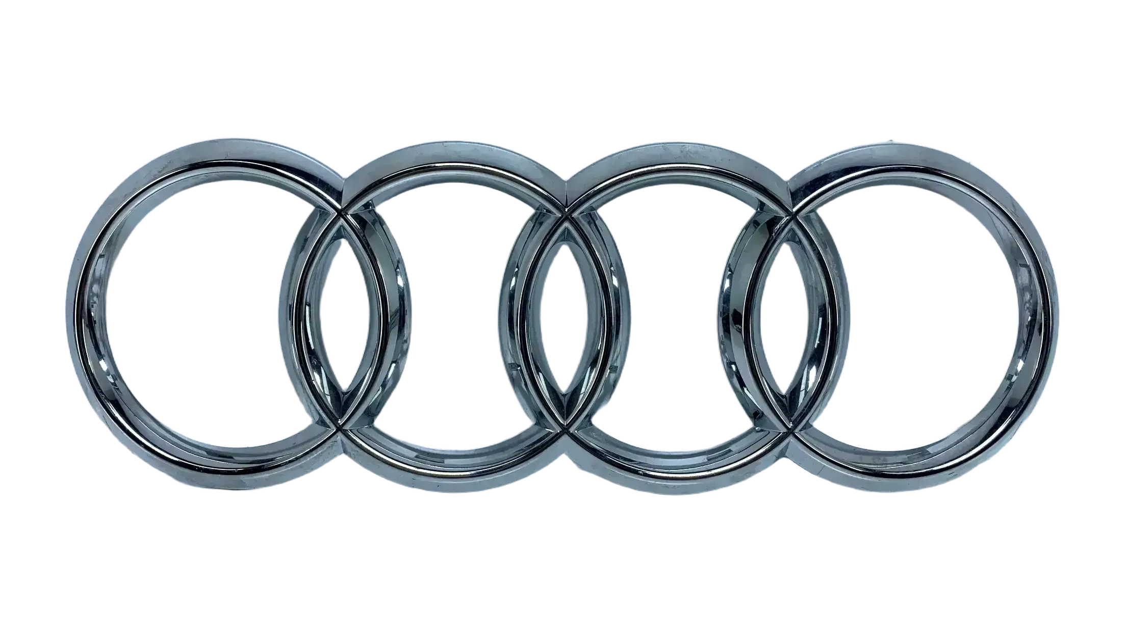 NEU Original AUDI E-Tron Emblem Ringe Chrom Stoßstange Vorne 4KE853605 - Bild 1