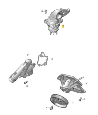 Original VW Audi A4 A5 A6 A7 A8 Q5 Q7 Kühlmittelregler Thermostat 06E121111AL - Bild 3