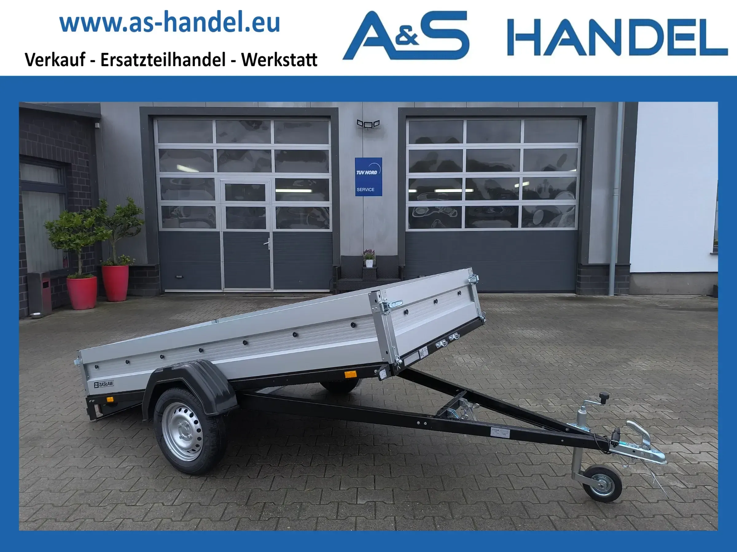 Zaslaw 265 SU ALU schwarz Kipper 750 kg Anhänger Tieflader 265x132x35 LED Alutrailer - Bild 1