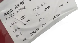 Original Audi A3 8P Heckklappe Hinten Rot mit Kabelbaum + Scheibe - Bild 9