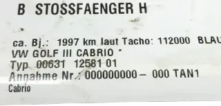 Original VW Golf 3 III Cabrio Stoßstange Hinten 1H6807417H - Bild 7