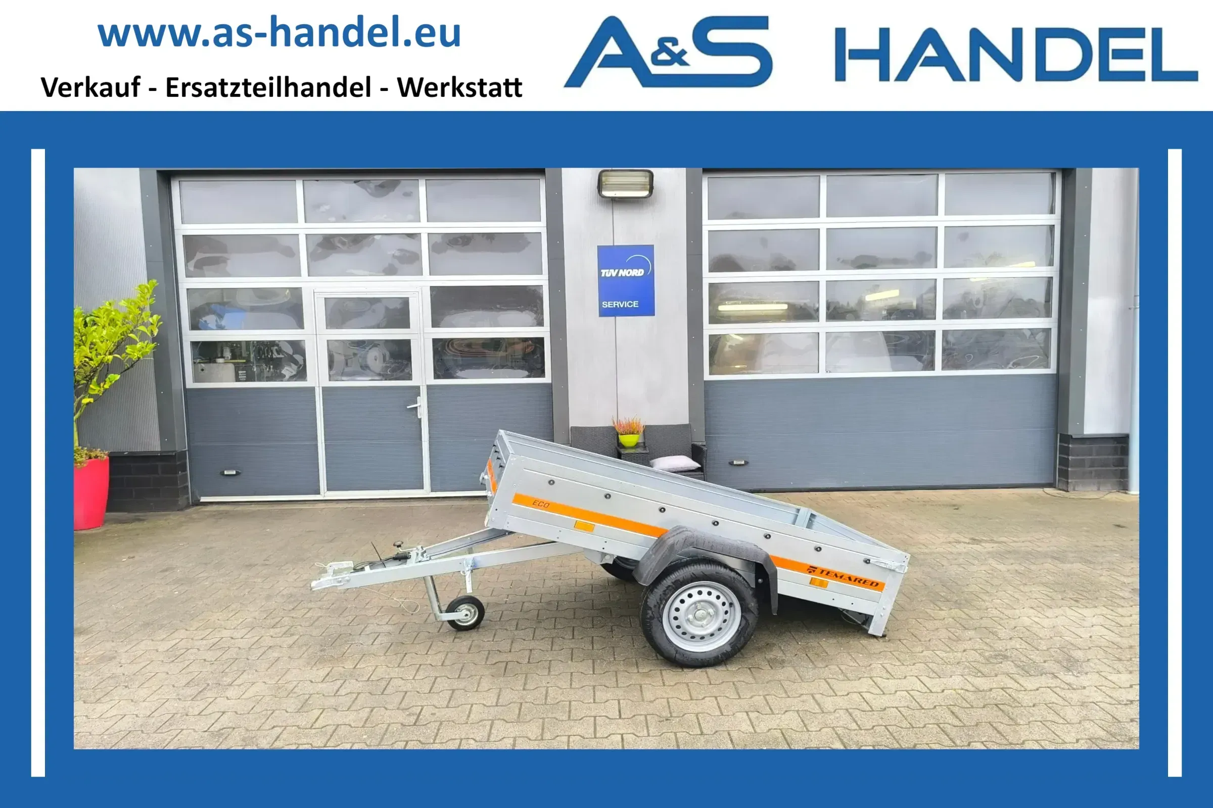 Temared ECO 2010 Kipper Tieflader Anhänger Gartenmüll 2x1 Meter - Bild 1