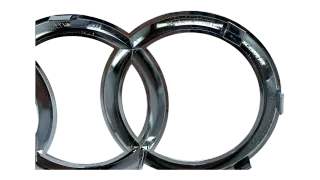 NEU Original AUDI E-Tron Emblem Ringe Chrom Stoßstange Vorne 4KE853605 - Bild 3
