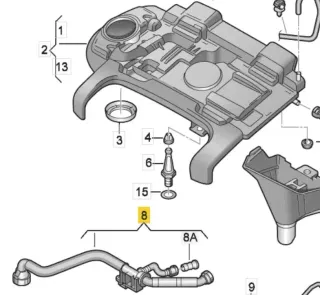 Original VW Seat Skoda Audi Entlüftungsschlauch Kurbelgehäuse 1.4TSI 03C103474AB - Bild 4