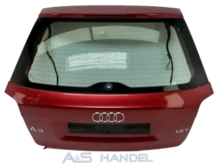 Original Audi A3 8P Heckklappe Hinten Rot mit Kabelbaum + Scheibe - Bild 1