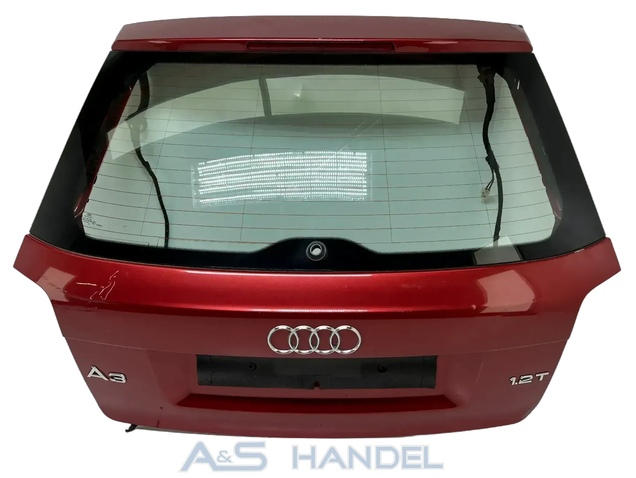 Original Audi A3 8P Heckklappe Hinten Rot mit Kabelbaum + Scheibe - Bild 1