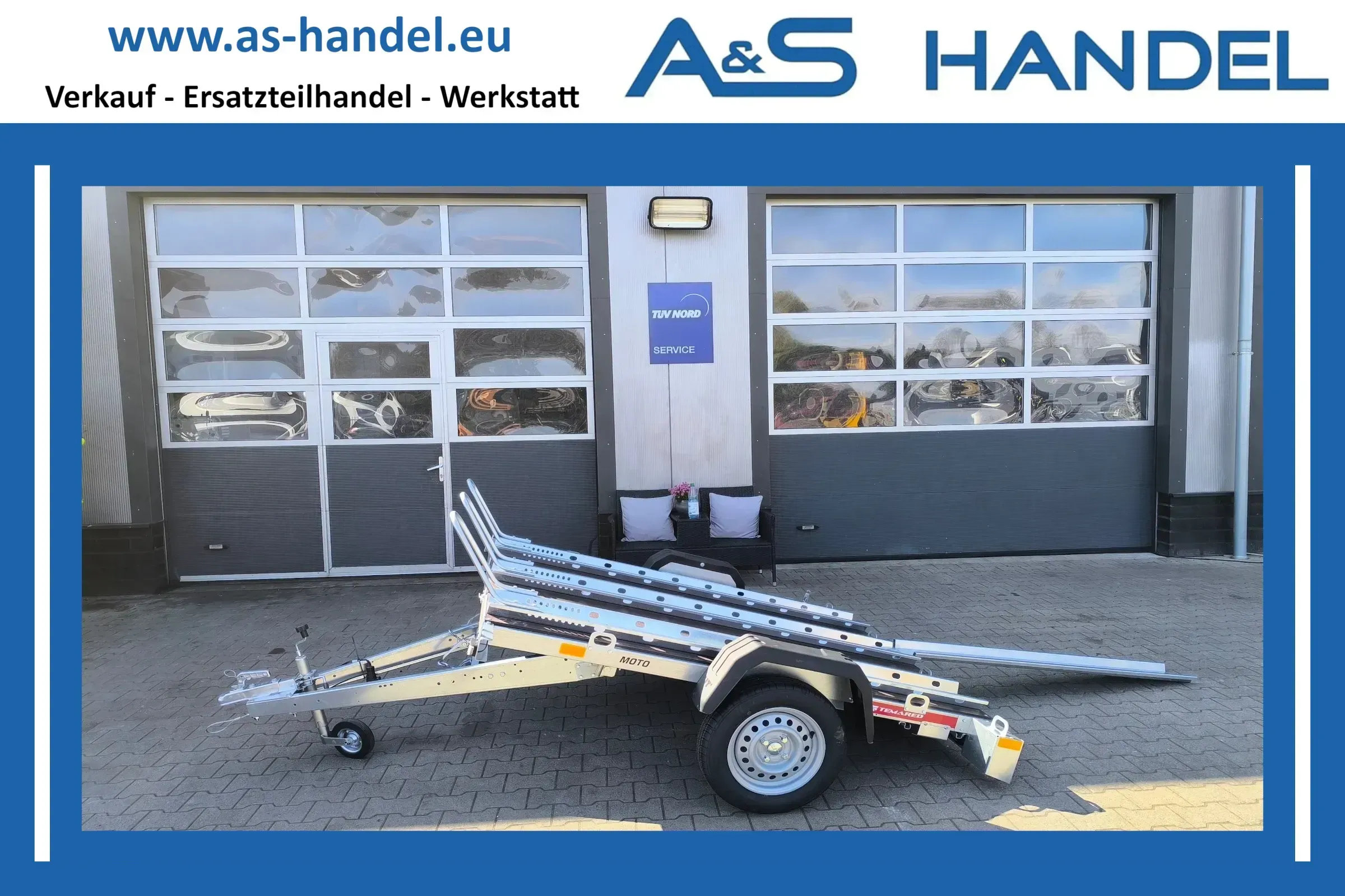 Motorradanhänger Trailer Motorrad Roller Temared Moto 3 Premium 750 kg - Bild 1
